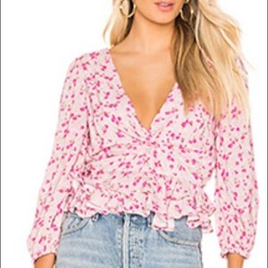 Majorelle pink floral top